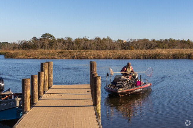 Meaher State Park near Spanish Fort has a boat launch, camping, and a waterfront boardwalk.