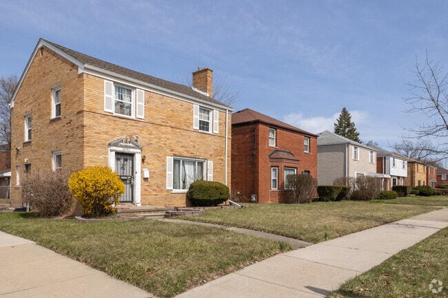 Two-story colonial homes stand out in the Joy Community.