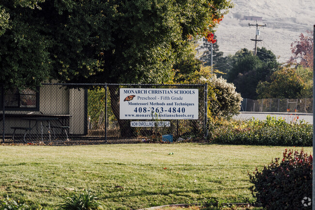 The signage of Monarch Christian School in Milpitas, California.