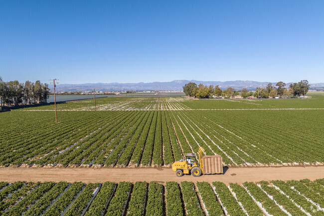 Farm land is abundant around the Oxnard Pacific area.
