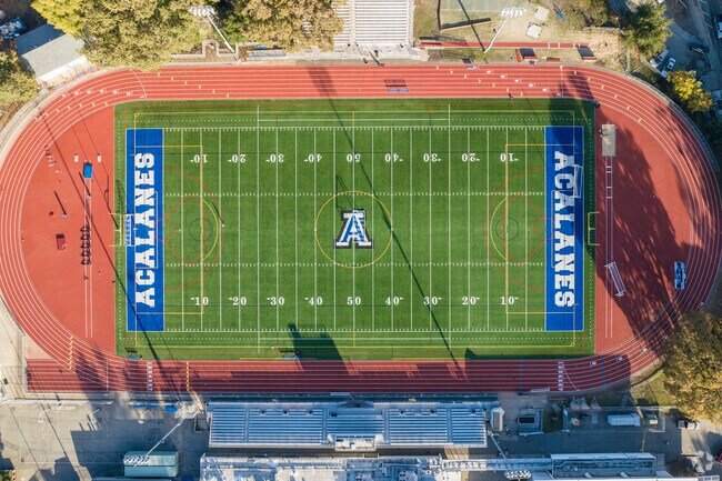 Acalanes High School has a large modern football field.