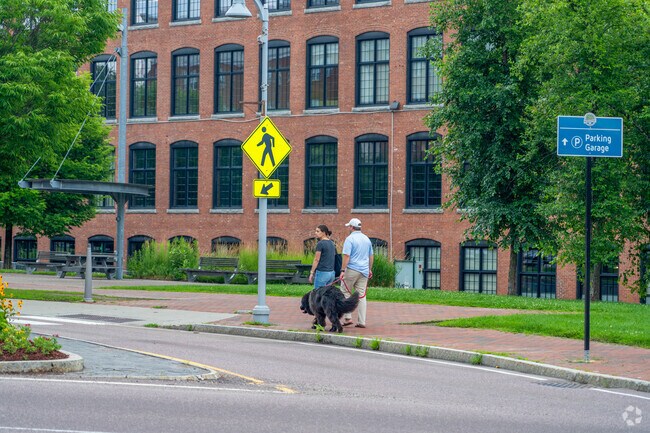 Downtown Winooski is a very walkable area with scenic views of the river and historic buildings.