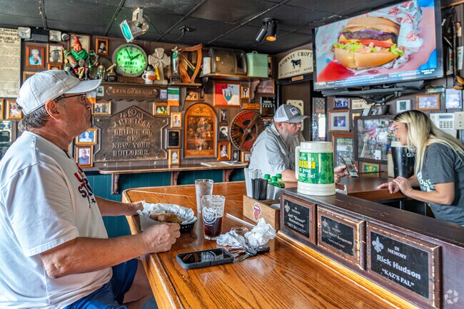 Enoch's Pub is the go-to place for hearty hamburgers and live music.
