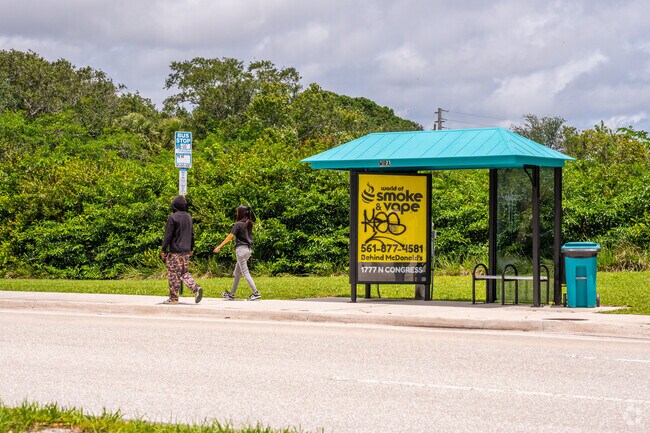 For public transportation, there is a bus stop on Congress Ave across from Dos Lagos.