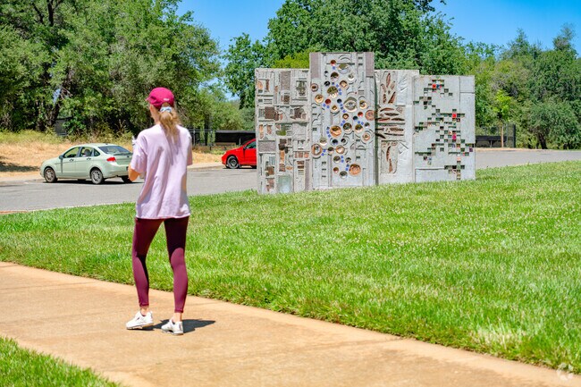 Stop and enjoy some of the art sculptures at Enterprise Park in Alta Mesa.