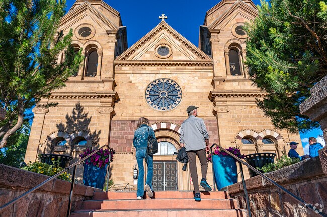Near North homes sit near the iconic Cathedral Basilica, Santa Fe’s spiritual centerpiece.