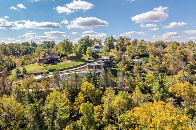 Large homes sit on large lots a top the hillsides surrounding the Enslow Park area.