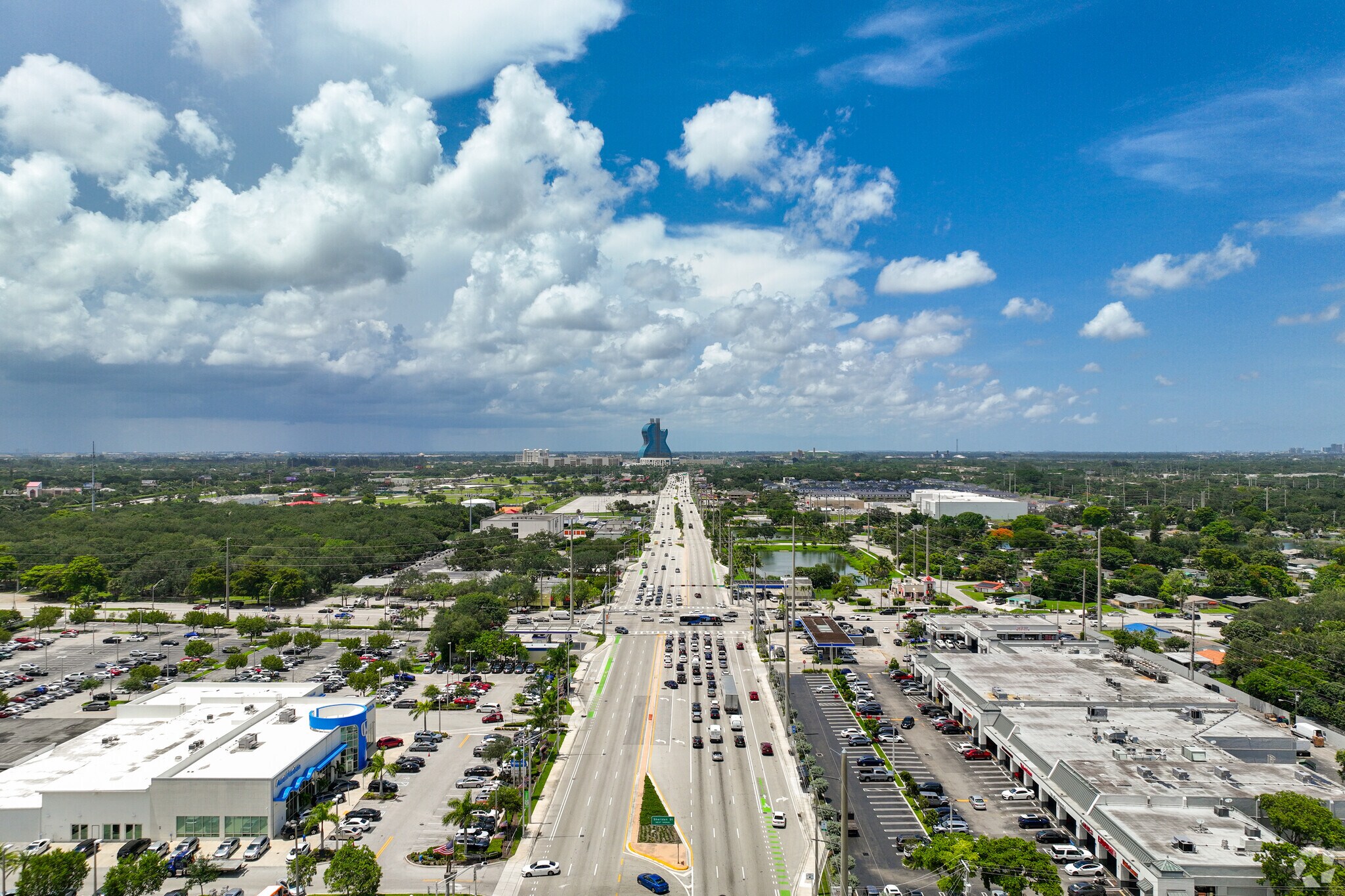Aerial view of 441 Corridor neighborhood facing to the Hard Rock Hotel.