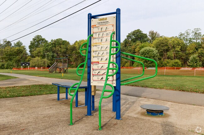 An outdoor workout station at Idle Hour Park