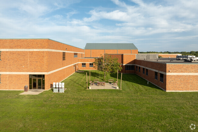 John B. Lange Middle School has an outdoor patio for learning.