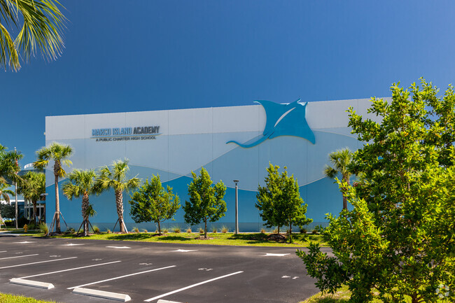 Marco Island Academy has nautical colors and artwork on all of its buildings.