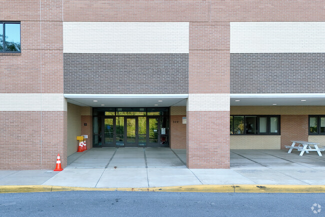 An emphasis on safety comes with the entrance to Mowrie A. Ebner Elementary School in Altoona.