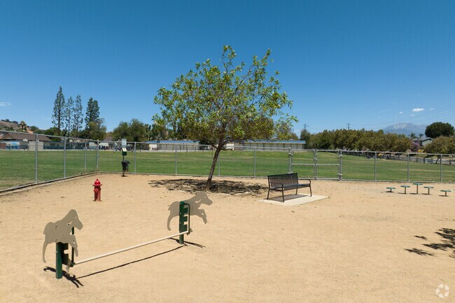 Phillips Ranch Park dog park has obstacles for dogs to enjoy in the Phillips Ranch neighborhood,