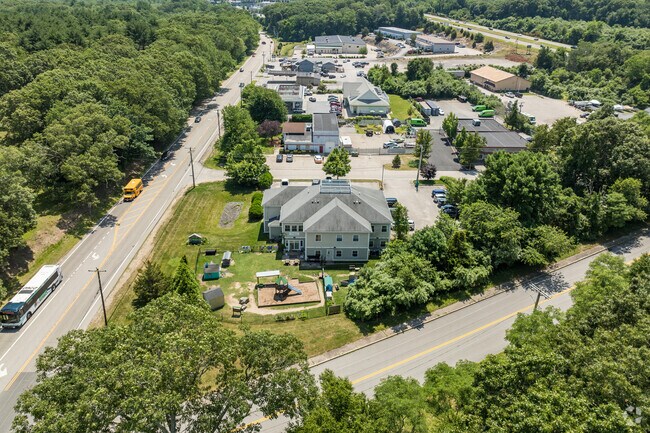 Aerial view of Montessori Of Greenwich Bay.