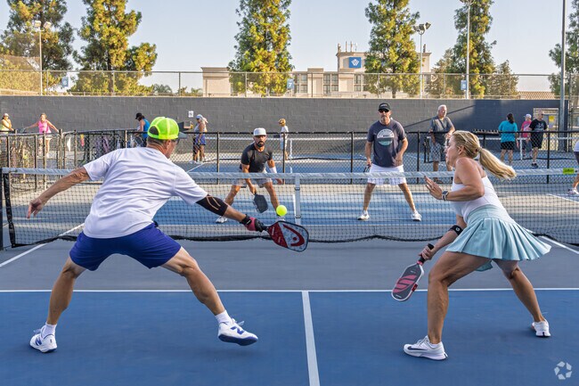 Local pickleball enthusiasts get up early to play their favorite sport at Plaza Park.