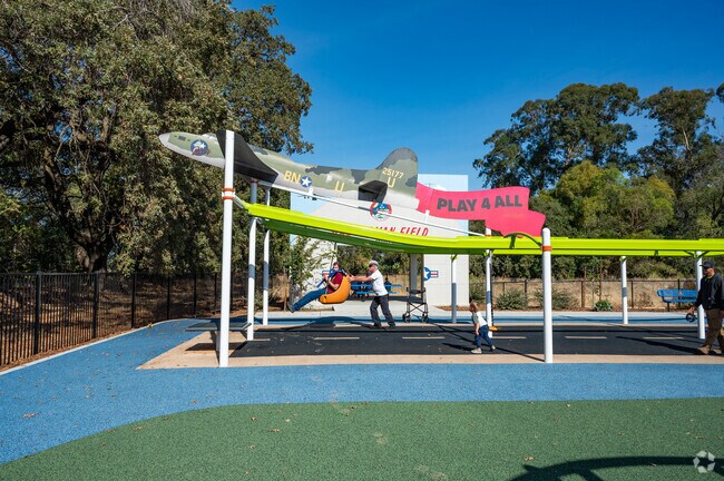 Play 4 All Park includes a fun and safe zip line.