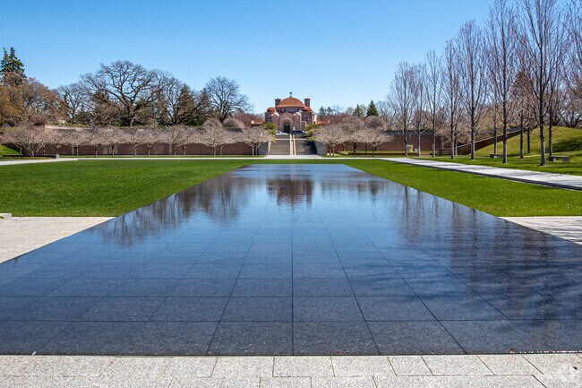 The reflecting pool at Lakewood Cemetary