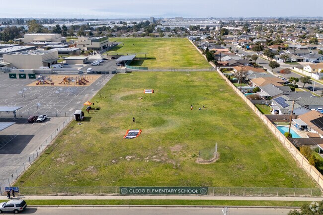 Sweeping views of the field next to Ada Clegg Elementary School.