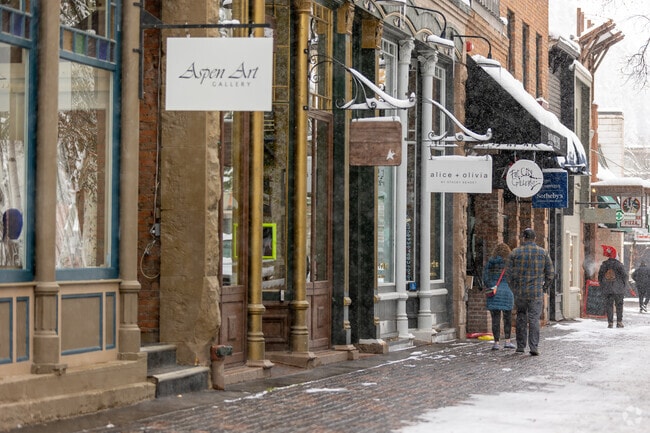 Shopping in downtown Aspen features many high-end retailers.