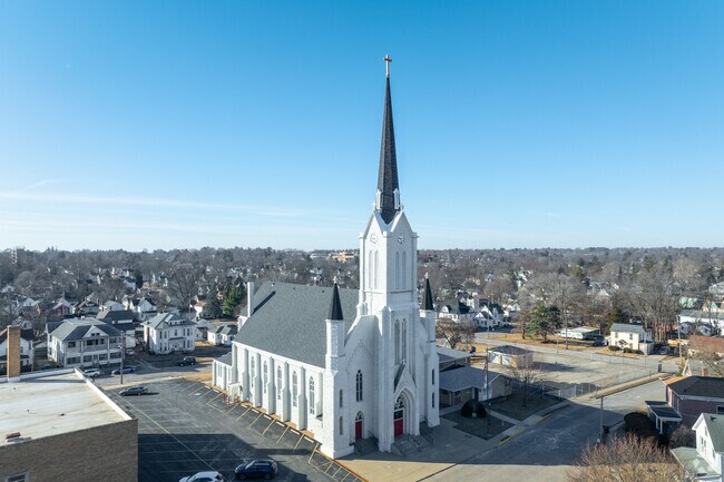 St. Joseph Catholic Church in Freeport is a historic building that soars above the skyline.