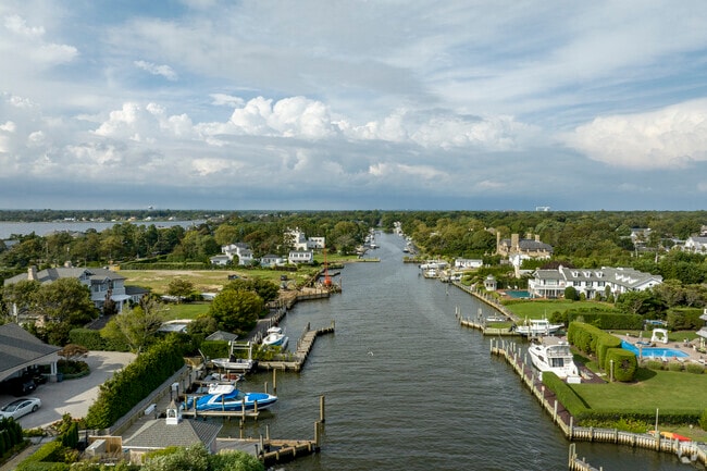 Dock spaces are abundant for waterfront homes in Islip, which is adorned with canals and lakes.