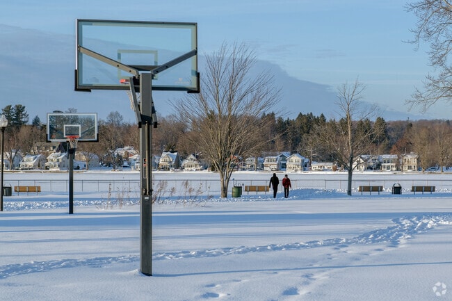 At Lucille Ball Memorial Park, a walk in the snow is fine if basketball is not a possibility.