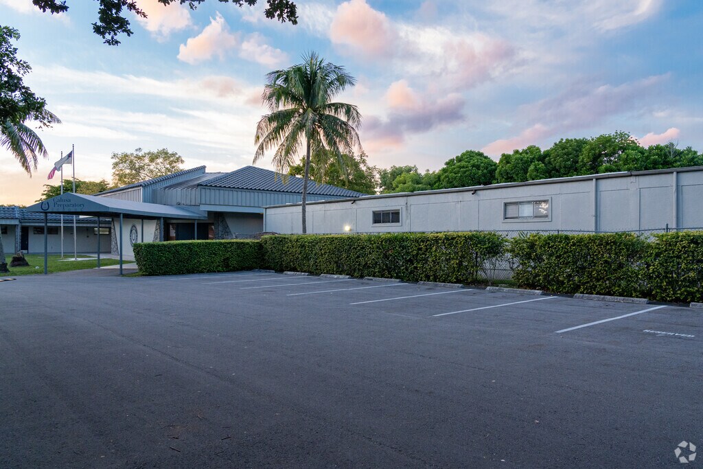 The parent and teacher parking lot in Calusa Preparatory.