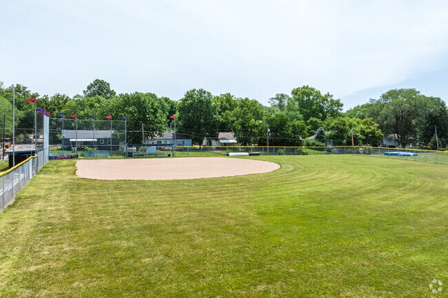 There is a nice baseball field at Bishop Miege High School.