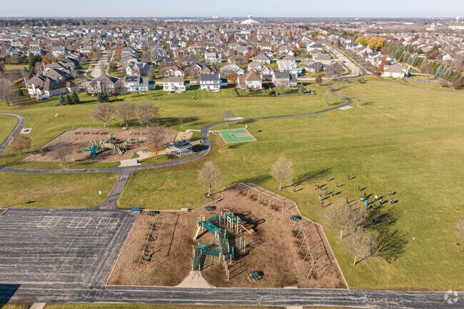 The Wheatlands Elementary School playground offers ample space for students to enjoy.
