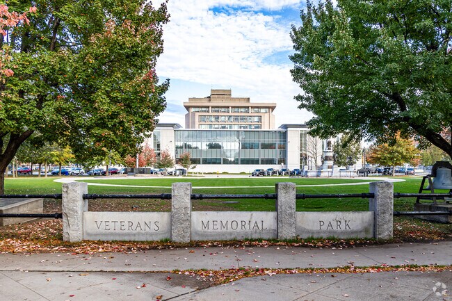Veterans Memorial Park is located in downtown Manchester.