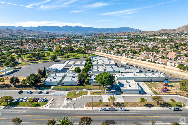 Christa Mcauliffe Elementary School presents an aerial view, showcasing its vibrant environment.