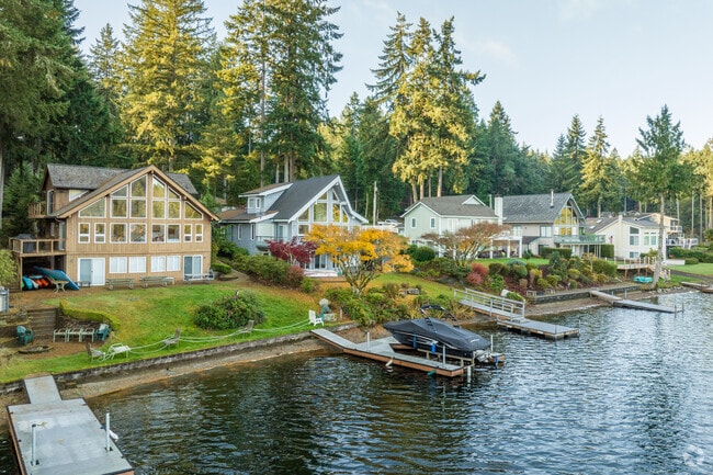 Anderson Island naturally has homes along the water, some with private piers.