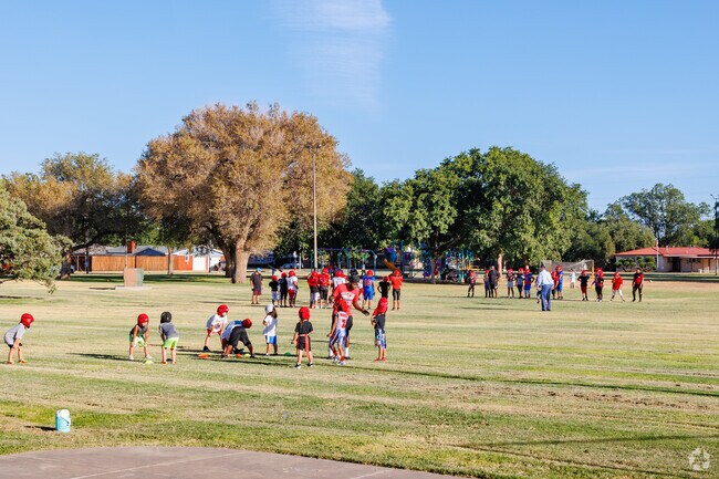 Watch your kids football practice at Davis Park in Stubbs-Stewart.
