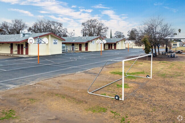 The basketball court at Birney Elementary School in Fresno.