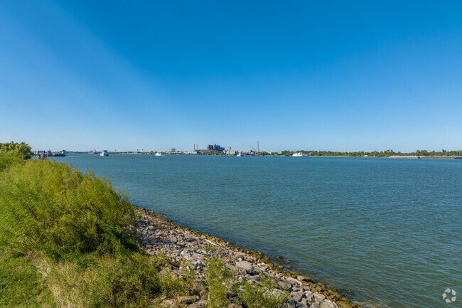 A gorgeous view of the Mississippi River can be seen from the Old Aurora neighborhood.