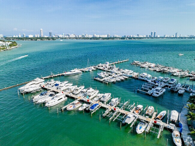 Treasure Island Marina has a beautiful view of South Beach and its condominiums.