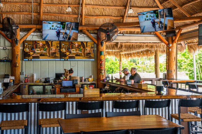 Bar at The Hive waterfront restaurant in Paul Mar.