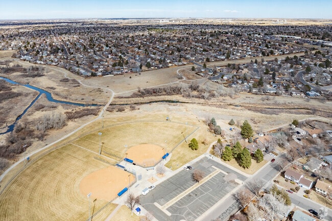 Everyone is near the park In the inviting and quiet Horseshoe Park, Aurora, Colorado.