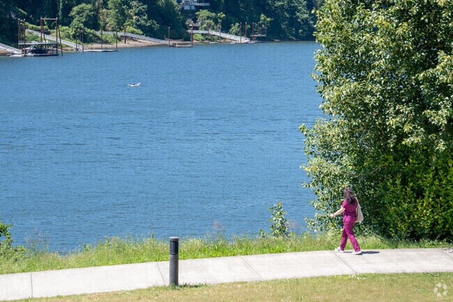 Enjoy walking paths along the Willamette River on the edge of the Lewelling neighborhood.