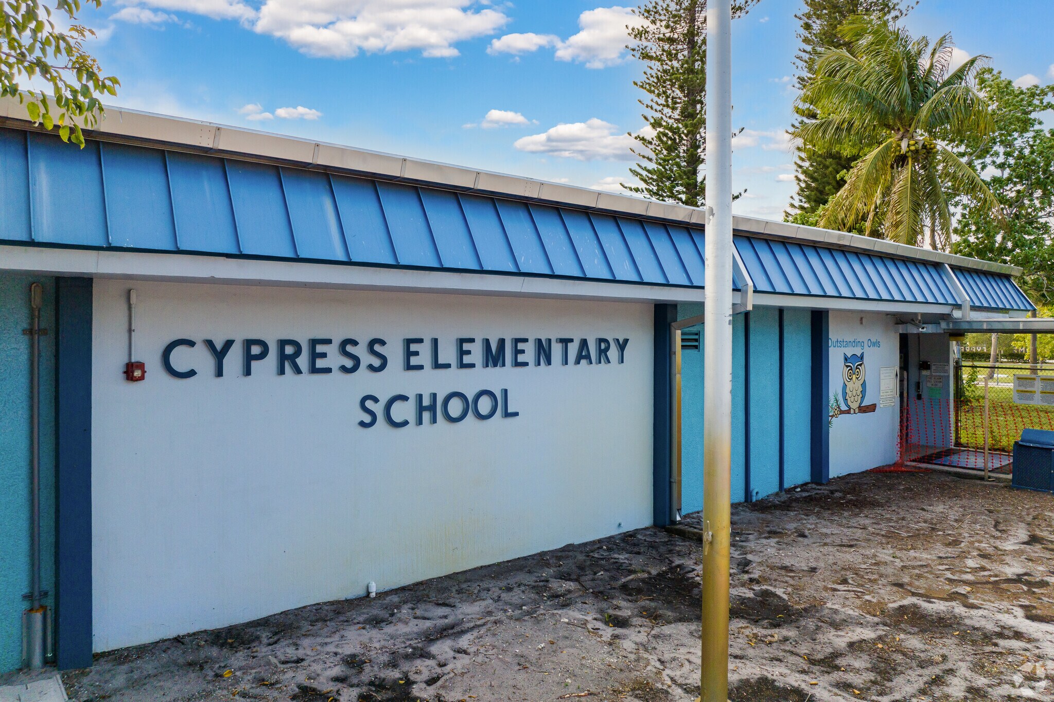 Side view of Cypress Elementary School in South Dixie.