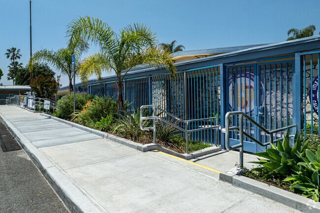 The secure gates lining the school at El Cerrito Elementary School in La Habra.