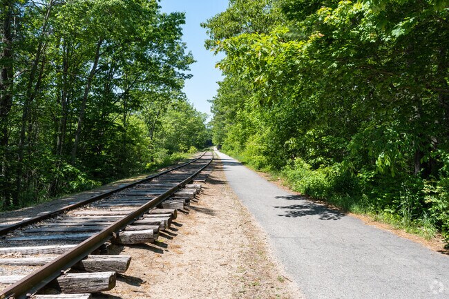 Sebago to the Sea Trail, near North Gorham, goes from Sebago Lake to the Gulf of Maine.