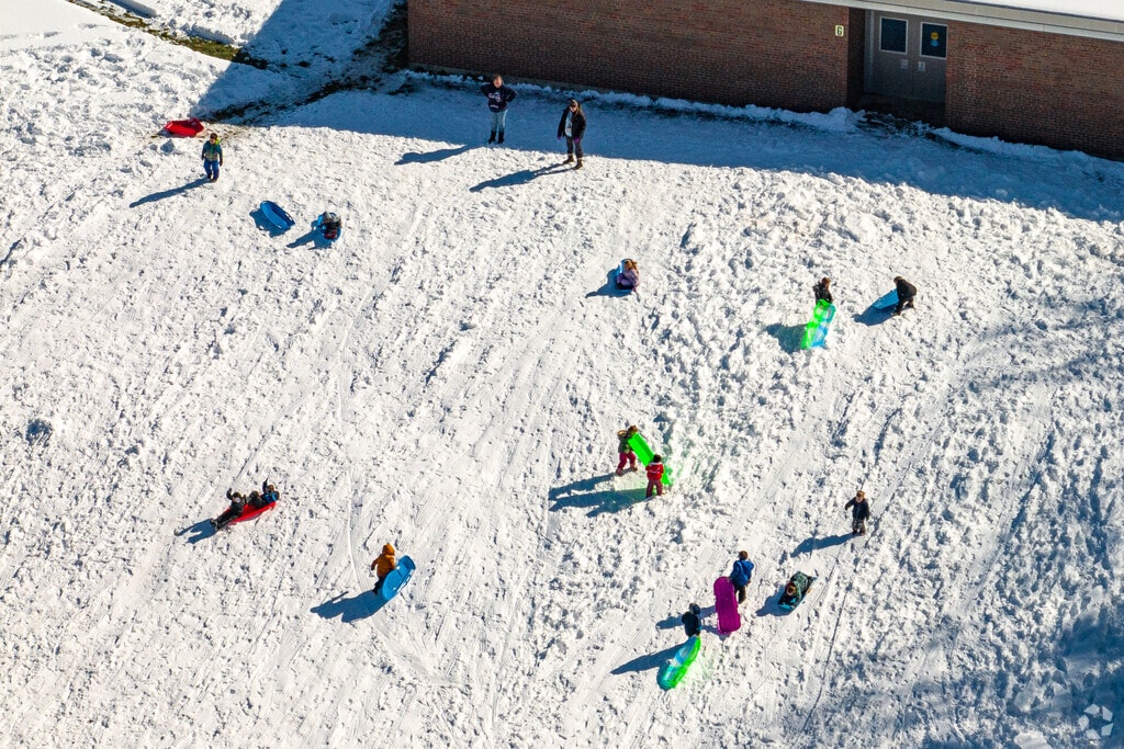 Behind W.F. Prior Elementary School in Oneida, kids will find a sledding hill.