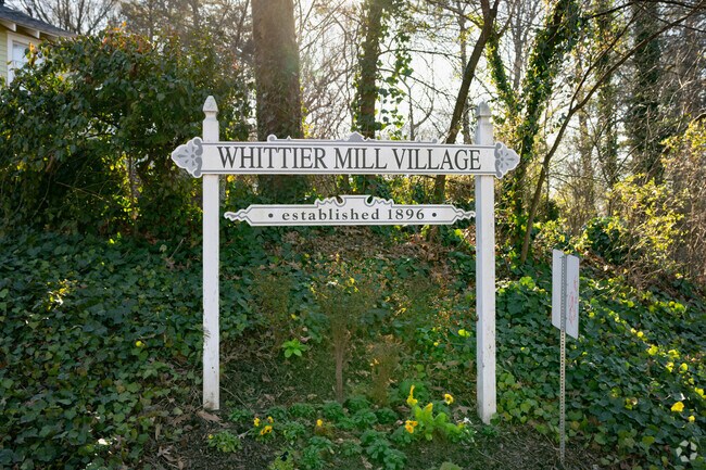 Whittier Mill Village dates back to 1896, built to house workers at Whittier Cotton Mill.