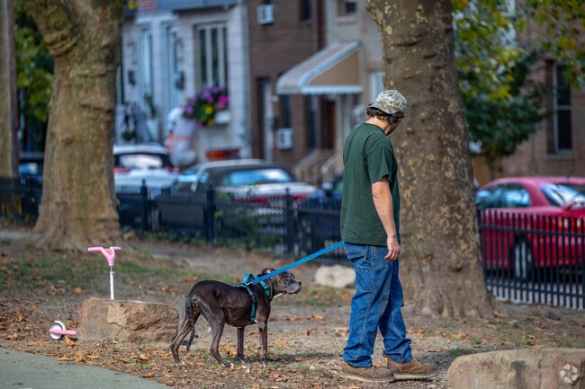 Gold Star Park offers doggie bags to keep Dickinson Square West clean for your neighbors.