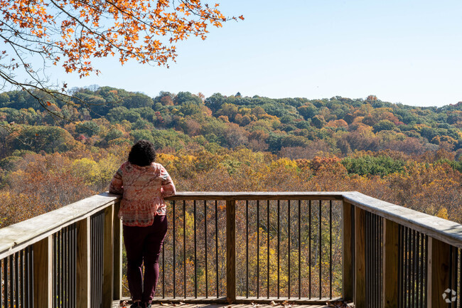 Cuyahoga View residents can take in the fall colors at the Cascade Overlook Park in Cuyahoga Falls, Ohio.