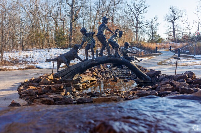 The Statue at the Janet Huckabee Nature Center welcomes visitors inside.