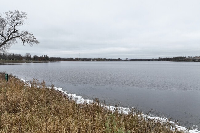 Sauk Lake shoreline frames Sinclair Lewis Park in Sauk Centre.