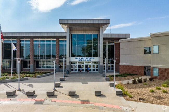 The students of Millard North High School enjoy learning in a large and modern school.