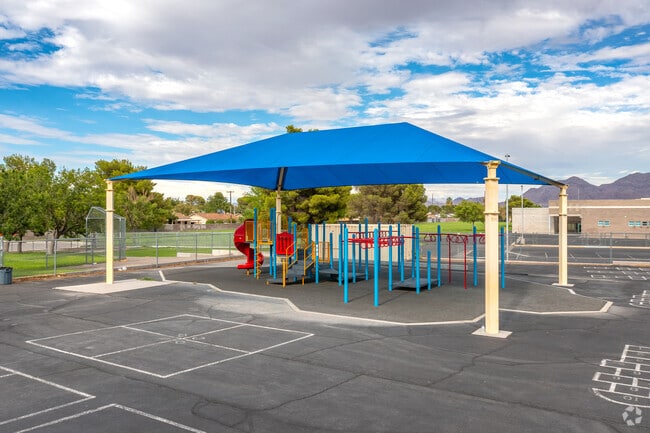 Robert Lunt Elementary School has a playground that students can use during recess.